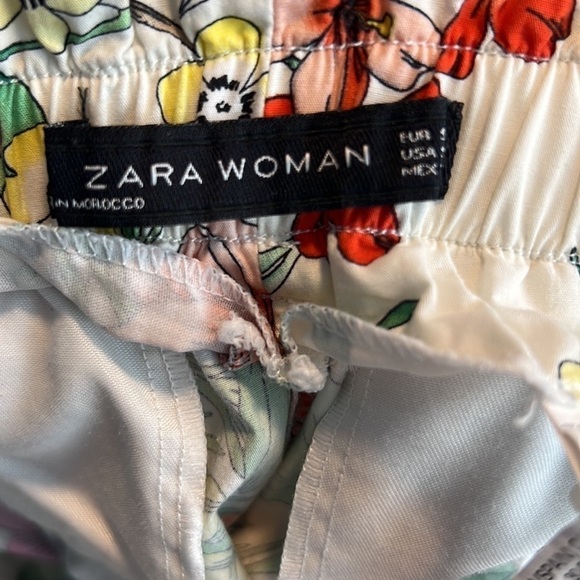 ZARA, High-Waisted, Wide Leg Pants, Floral, excellent Condition, size Small. M - Picture 5 of 11